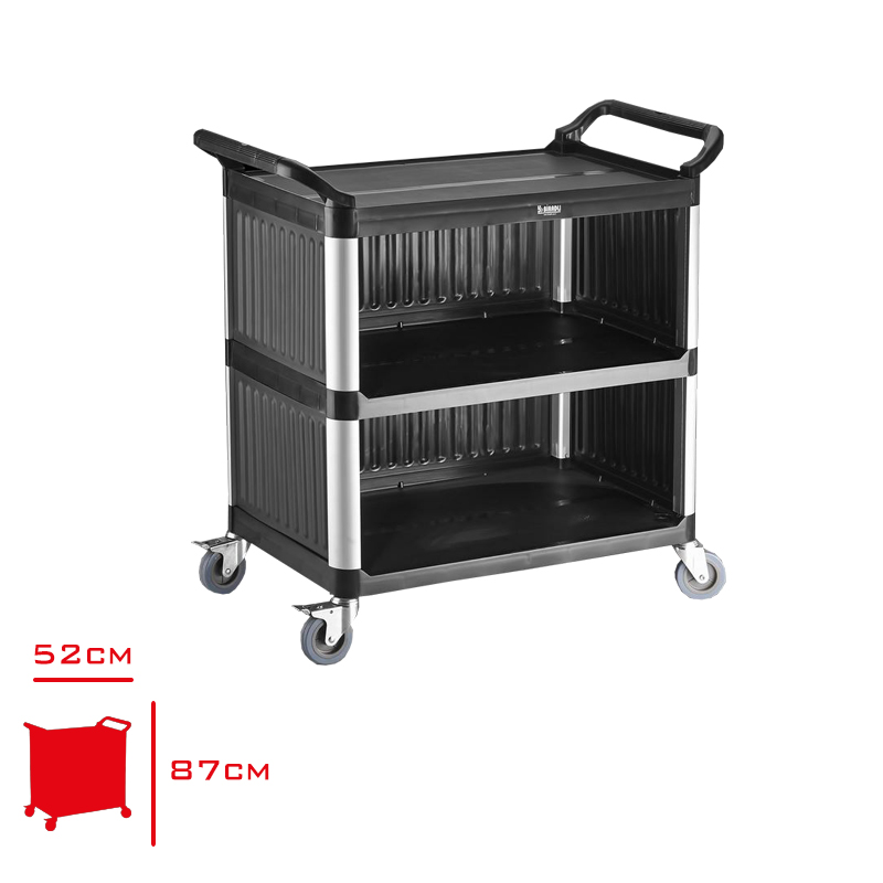 Bıradlı Servıs Arabası Kapalı Monoblok Siyah & Gri Brd-53