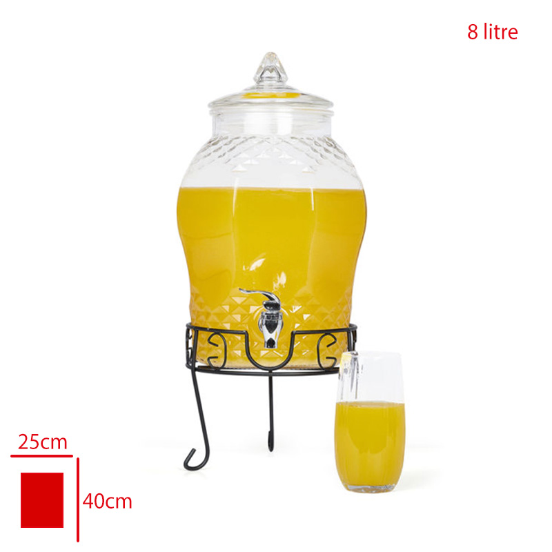 Bıradlı Cam Serbetlık Musluklu 8 Lt Grv-8031
