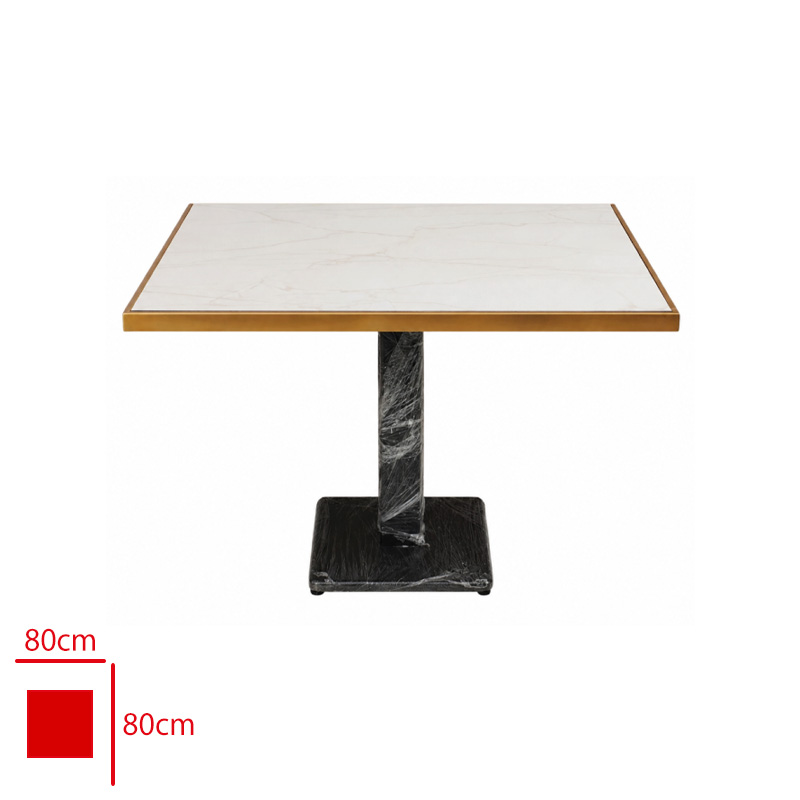 Masa 80x80 Compact Gold Metal Cerceveli