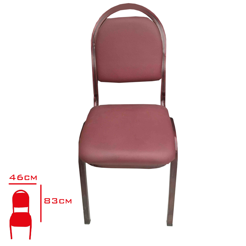 Sandalye Hılton Derı Desen Bordo Metal Ayak 0033