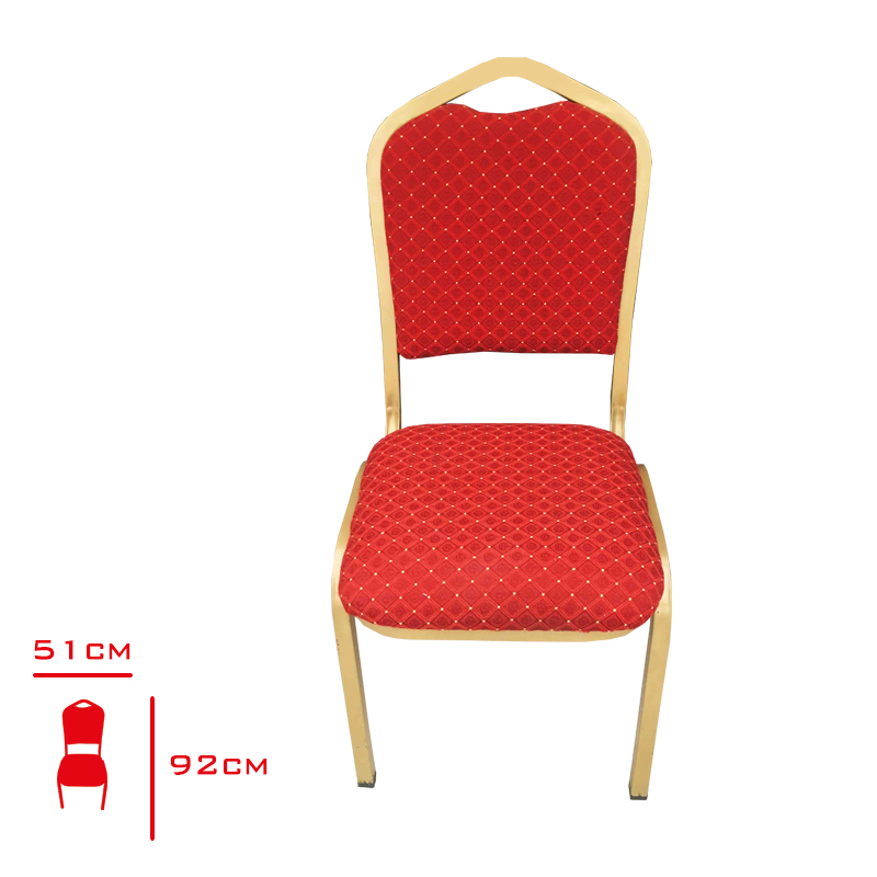 Sandalye Hılton Kumas Kırmızı/Siyah Metal Ayak 0035