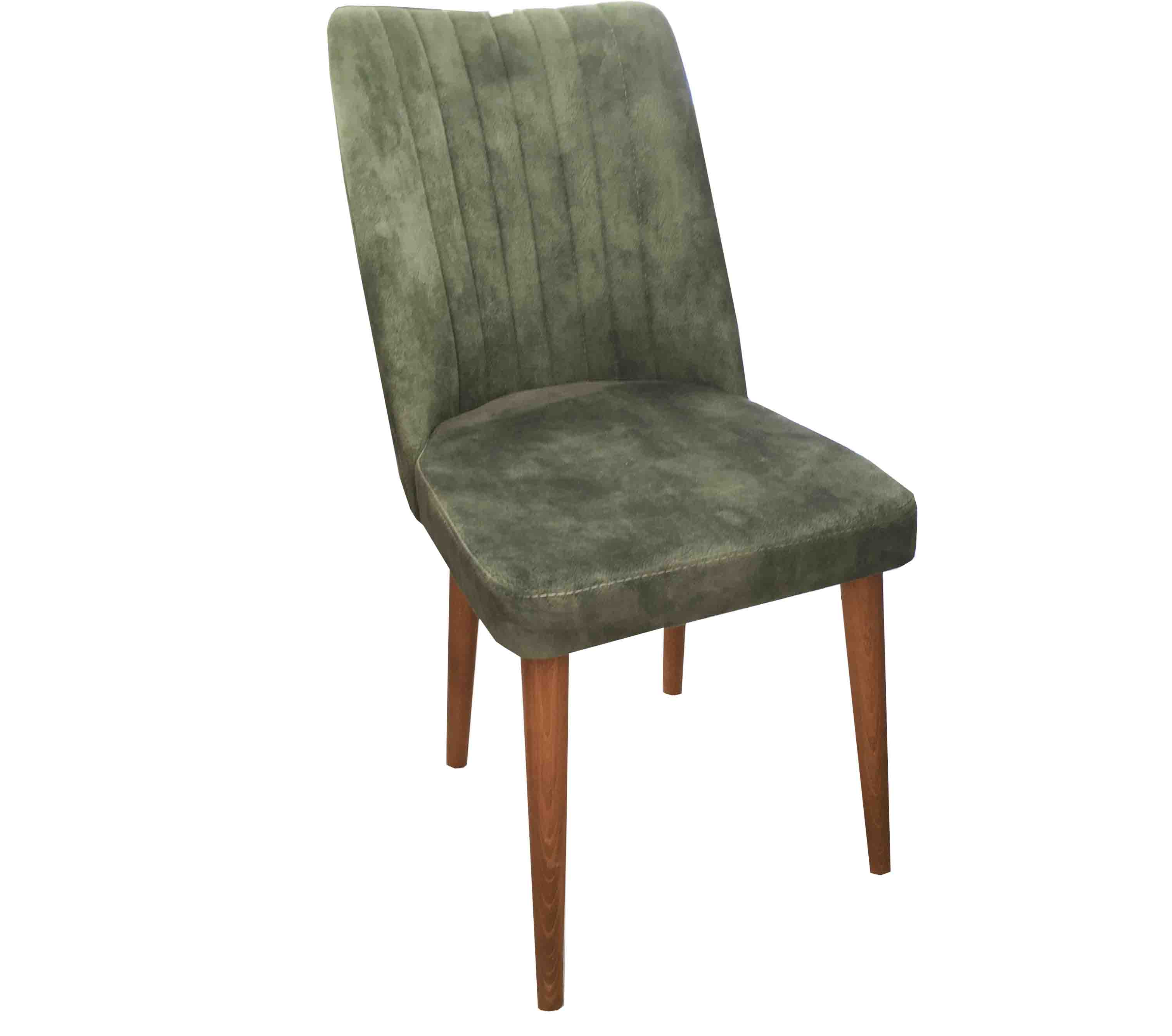 Sandalye Ahsap Ayaklı Gri & Yeşil 0154
