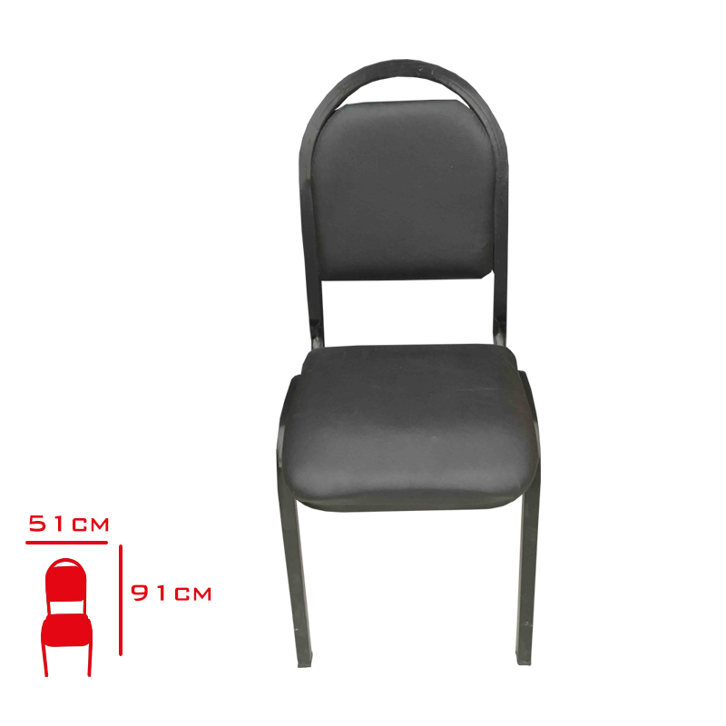 Sandalye Hılton Derı Desen Siyah Metal Ayak 0034