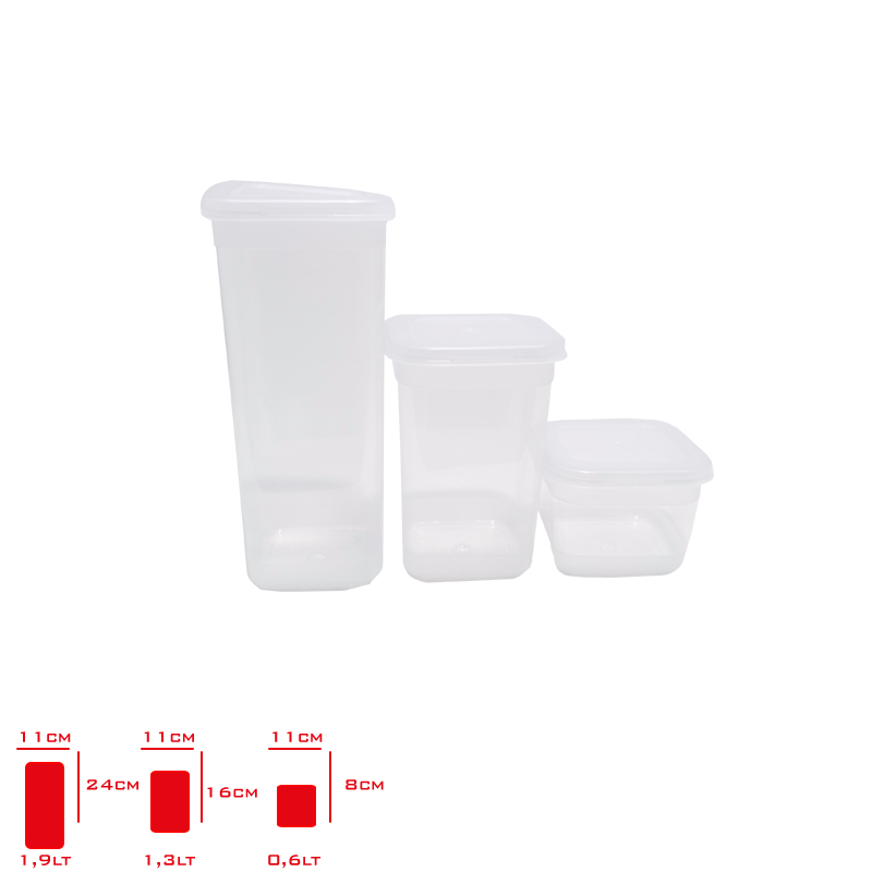 ORGANIZERS SAKLAMA KABI 3 LU SIMPLE (0,60 LT+1,30 LT+1,90 LT) ORG-433
