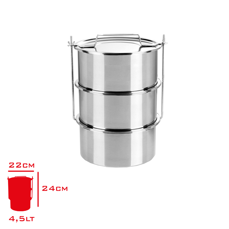 Ulutas Sefer Tası Vıdalı 3'lü 4,5 Lt 16 Cm End-Sfr-019