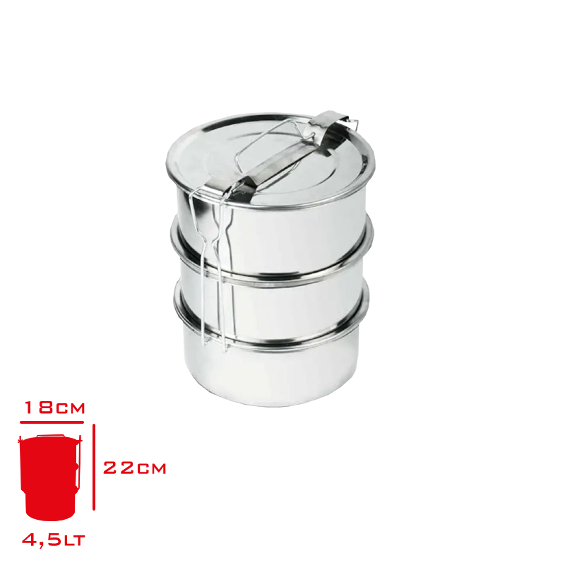 Ulutas Sefer Tası Tel Kulp 3'lü 4,5 Lt 16 Cm End-Sfr-040