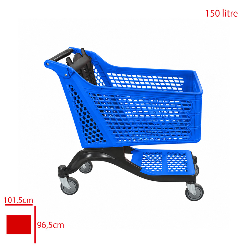 Plastik Market Arabası 150 Lt Mavi