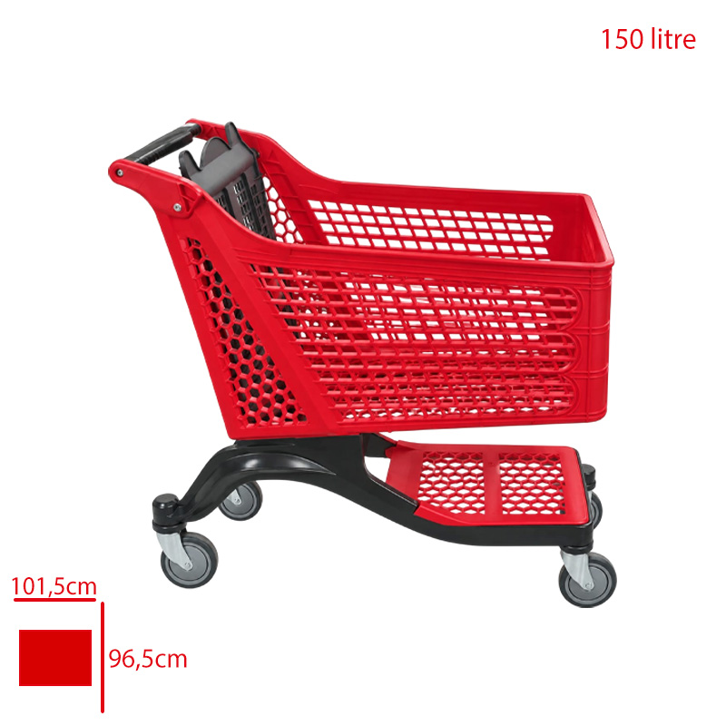 Plastik Market Arabası 150 Lt Kırmızı