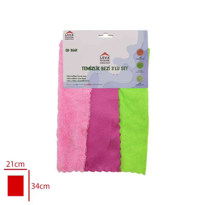 TEMIZLIK BEZI 3 LU SET LV-3661