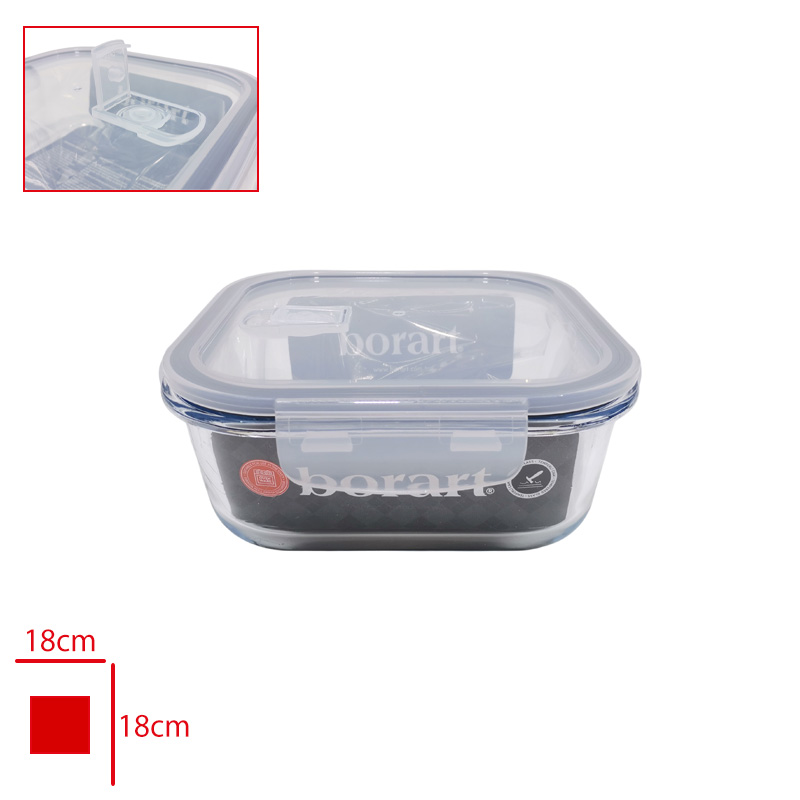 Borart Cam Saklama Kabı Plastik Kapaklı Sade 1200 Cc 46120 Pf