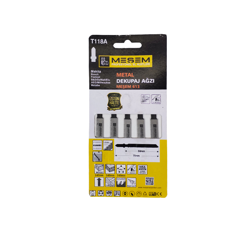 Mesem Dekupaj Agzı Metal 5'li T118a
