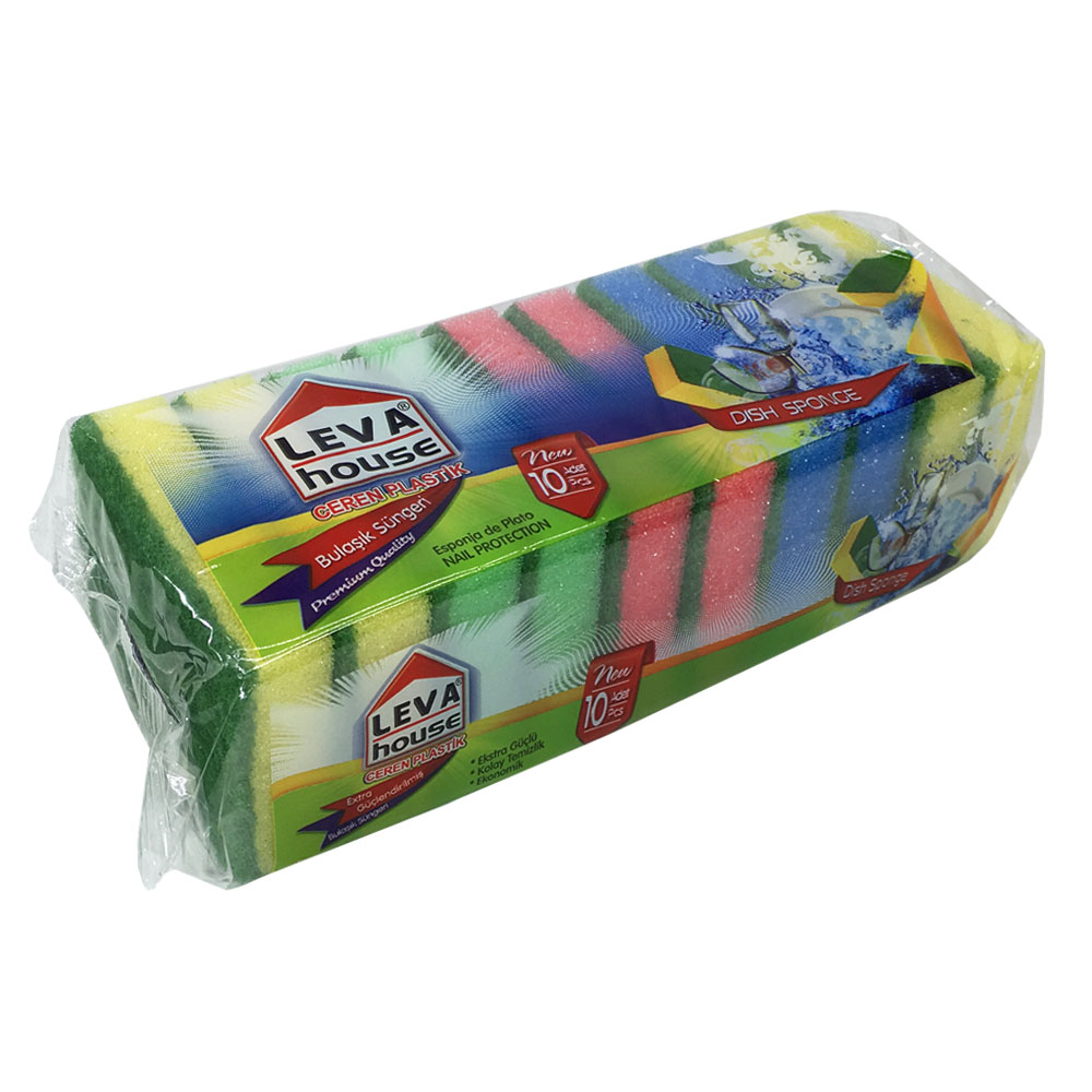 Leva Sünger Duz Renkli 10'lu Paket Lv-2617