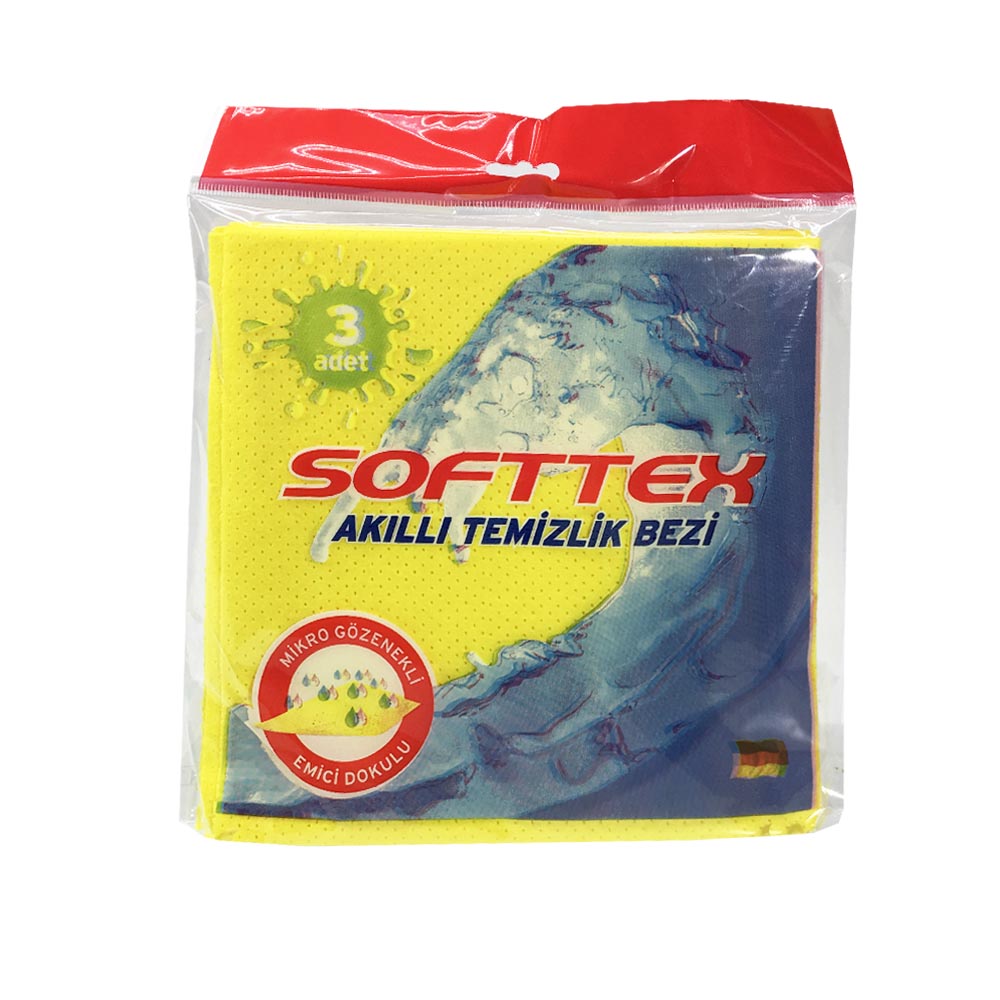 Softtex Temızlık Bezi 3'lü Delıkli 35*38 Cm 0781
