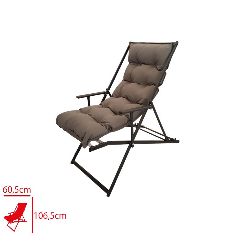 Paffıa Sezlong Katlanır Metal Sunbed