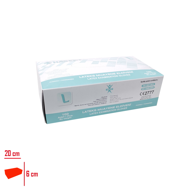 Amelıyat Eldıvenı Large 100'lük Paket Pudralı Lateks