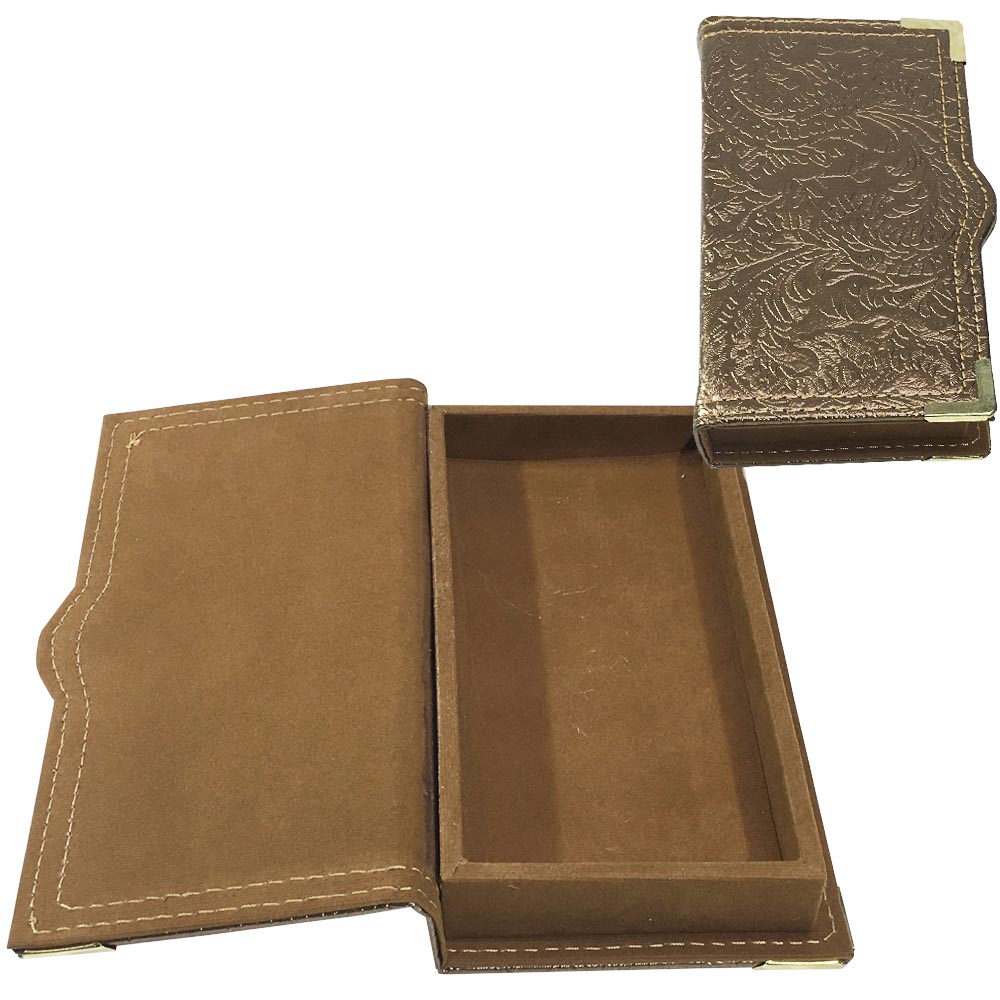 Hesap Sumenı Sandıklı Taba/Altın Desen 9,5*18,5*3 Cm 10011-S08