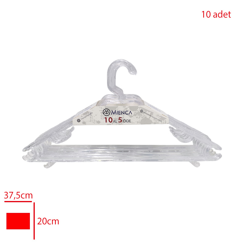 Merdem Elbıse Askısı Kristal 10'lu Mrd-977-1