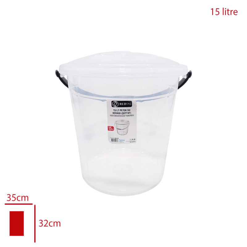 Merdem Temızlık ve Su Kovası Petek Şeffaf 15 Lt Mrd-257/Red1099