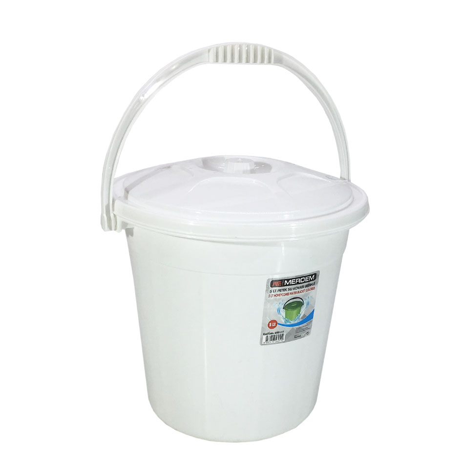 Merdem Temızlık ve Su Kovası Kapaklı Petek Renkli 2 No 5 Lt Mrd-251