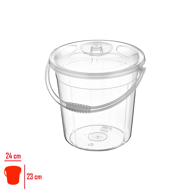 Merdem Temızlık ve Su Kovası Kapaklı Petek Şeffaf 5 Lt Mrd-255