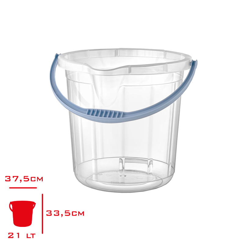 Merdem Temızlık ve Su Kovası Oluklu Şeffaf 21 Lt Mrd-262