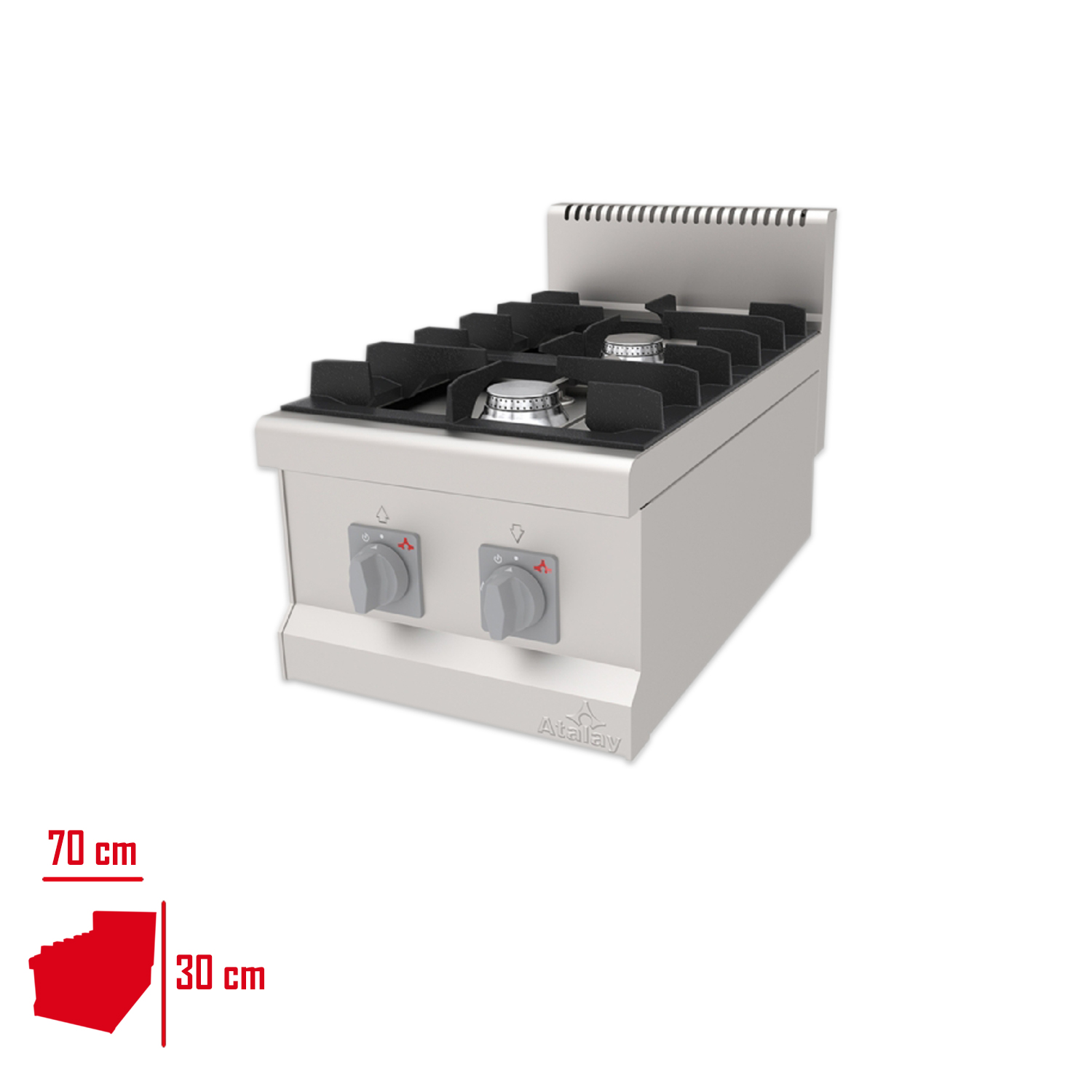 Atalay Set Ustu Ocak 2'li Dogalgazlı 40x70x30 Ago-470