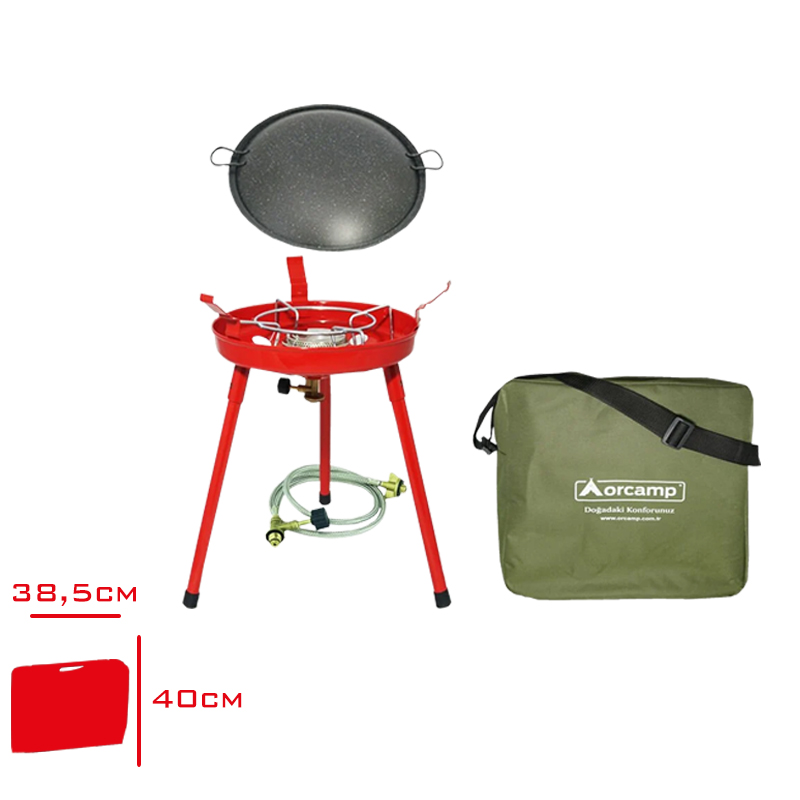 Orcamp Yer Tıpı Super Kamp Ocağı Setı Emaye Uc Ayaklı Gr-823-20