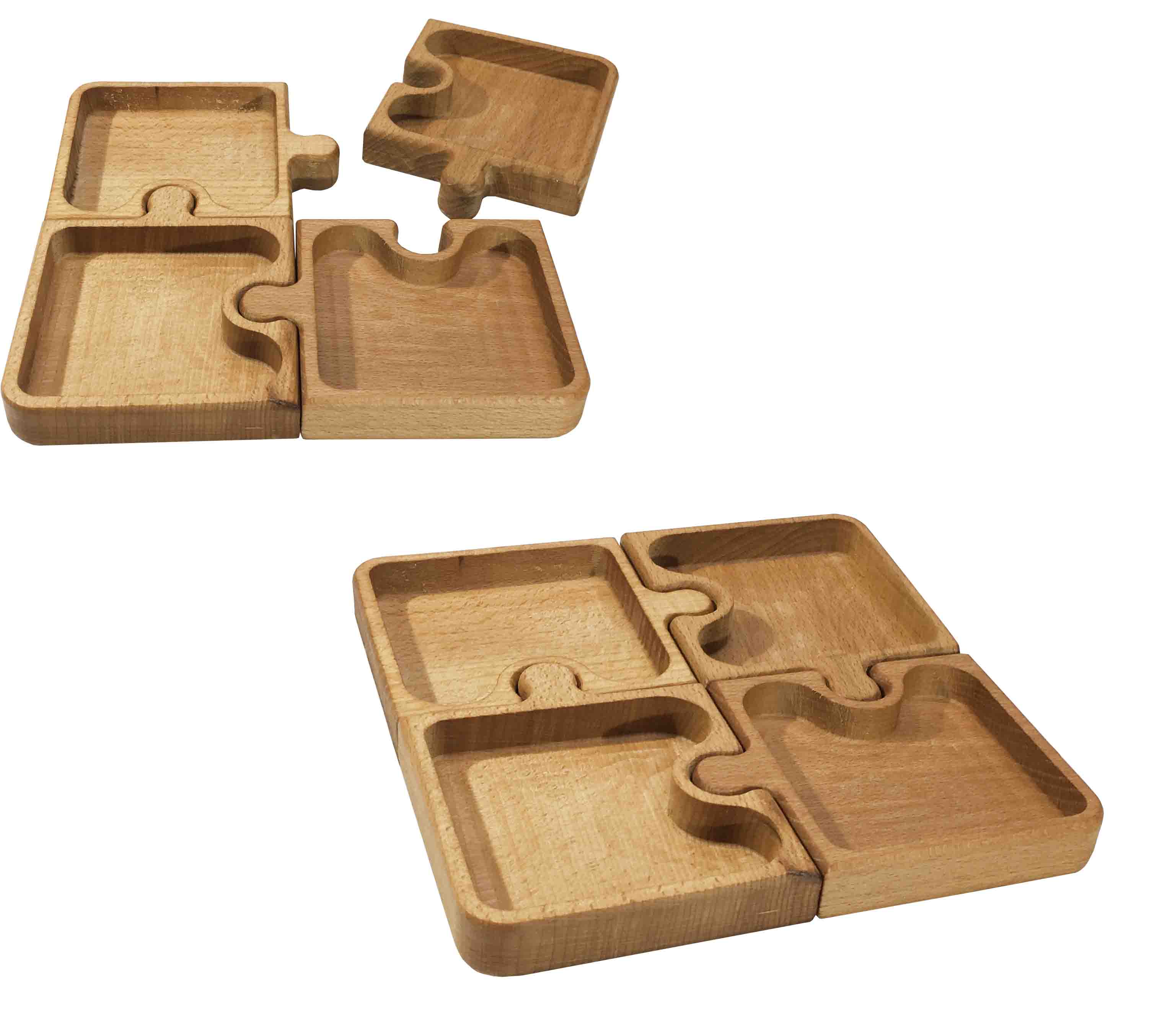 Evmonı Ahsap Cerezlık 4'lü Puzzle Ub-1139