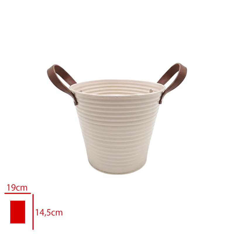 Leva Metal Saksı Derı Kulplu 12cm Lv-75185