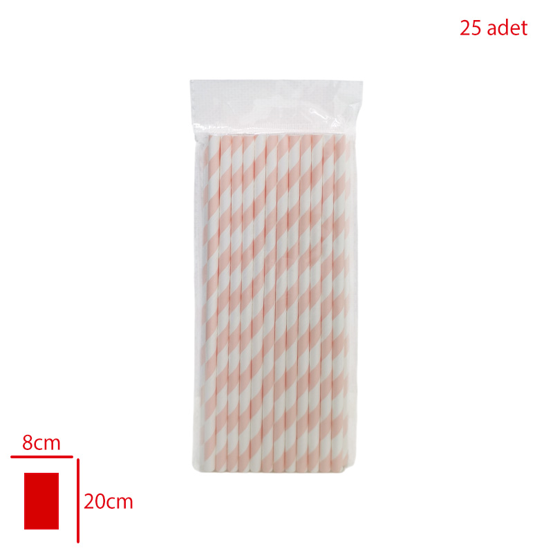 PIPET KAGIT 25 LI RENKLI CIZGILI LV11040
