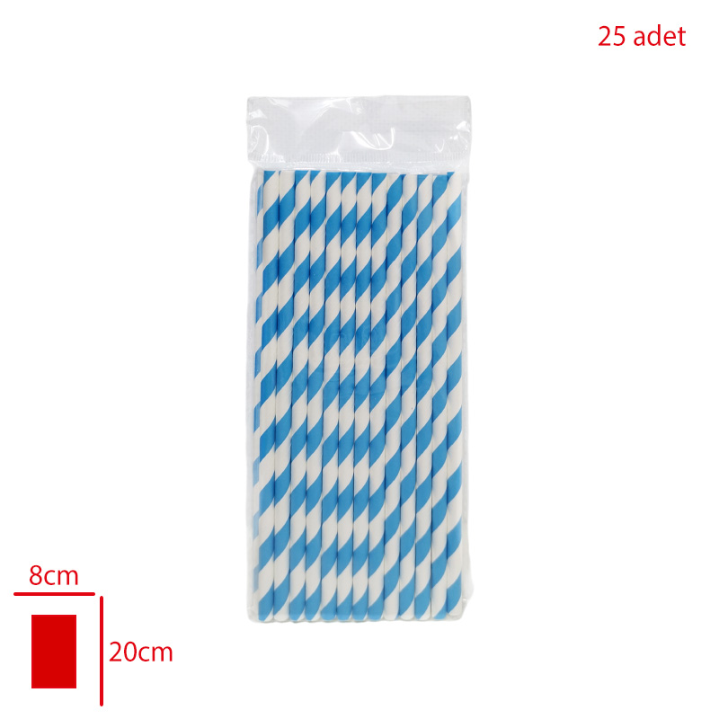 PIPET KAGIT 25 LI RENKLI CIZGILI LV11041
