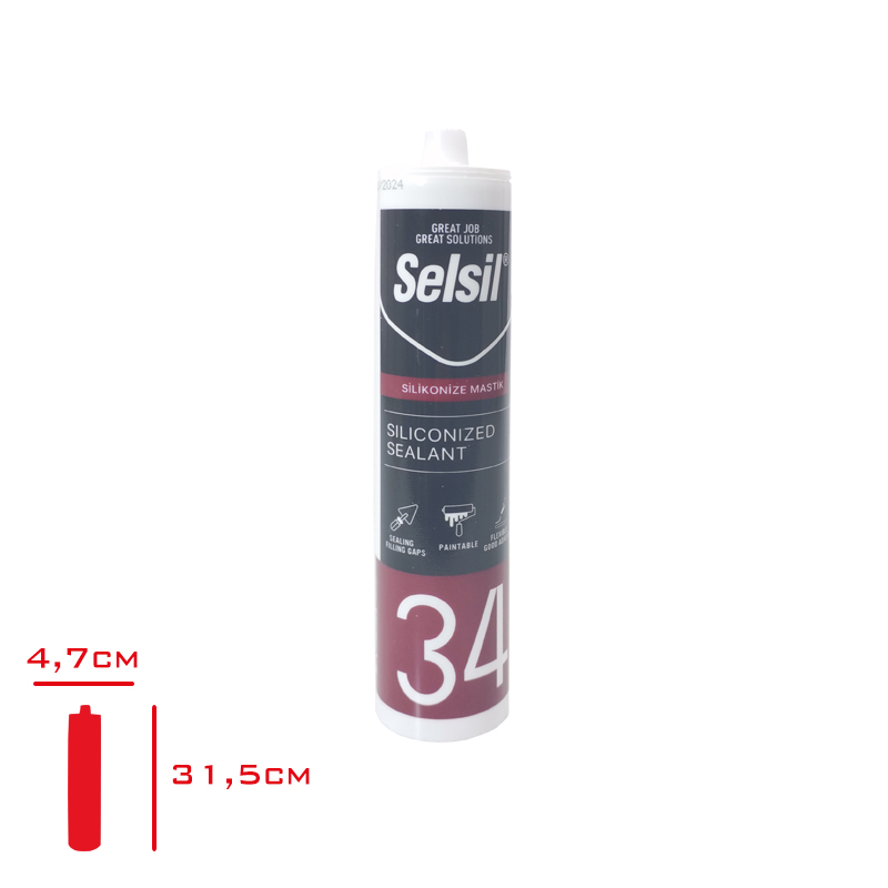 Selsıl Mastık Beyaz Sılıkonıze 450 Gr 34