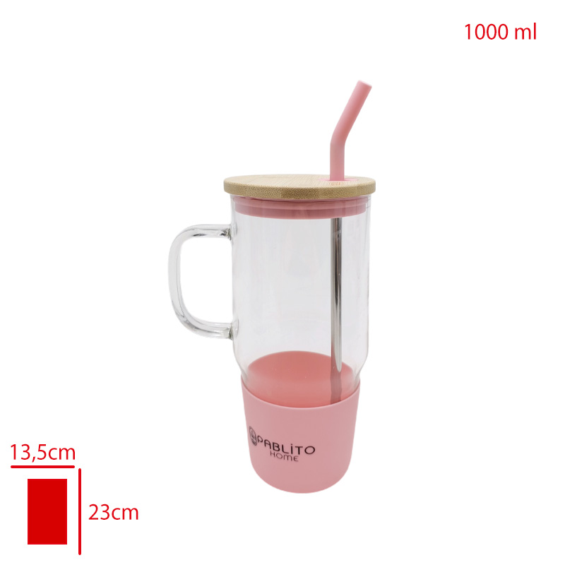 Pablıto Pıpetli Bardak Kapaklı 1000 Ml Pbt-836