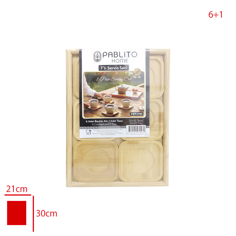 Pablıto Bambu Servıs Setı 7'li Pbt-1191