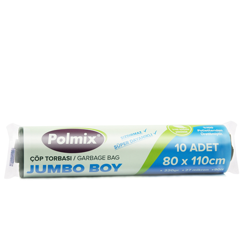 Polmıx Çöp Torbası Ekonomık Jumbo 10'lu 80*110 Cm 220 Gr P105