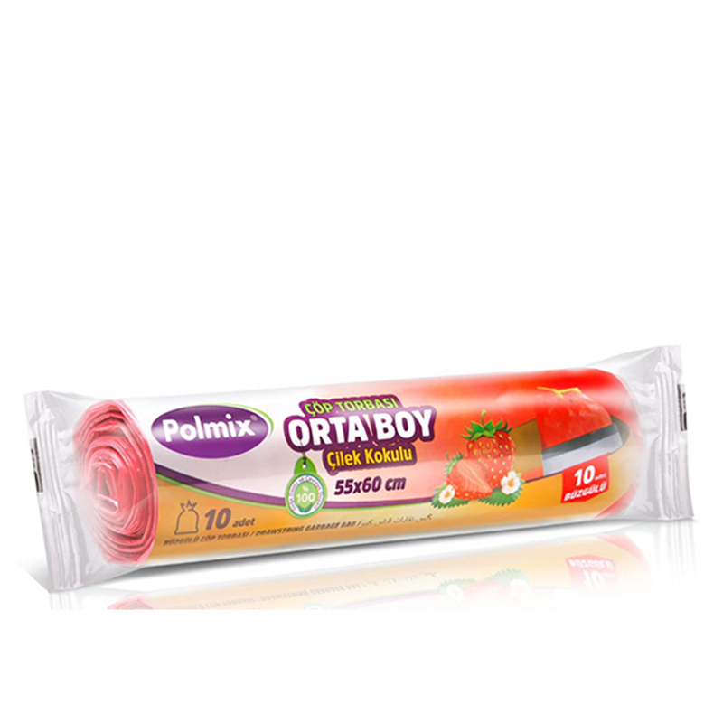 Polmıx Çöp Torbası Buzgulu Orta Çilek 10'lu 55*60 120 Gr P140