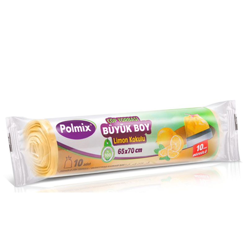 Polmıx Çöp Torbası Buzgulu Büyük Limon 10'lu 65*70 120 Gr P142