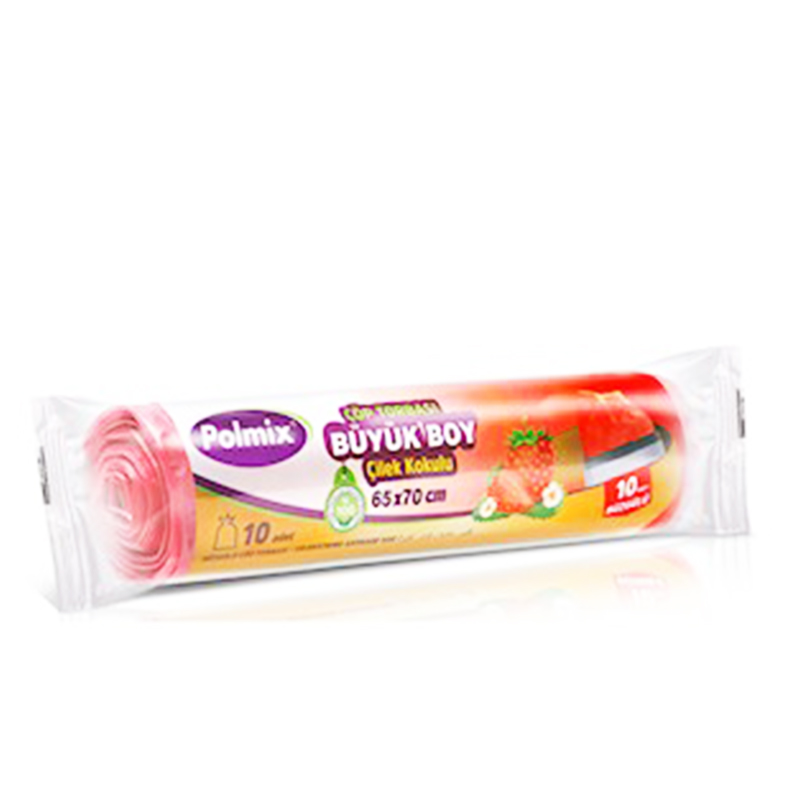 Polmıx Çöp Torbası Buzgulu Büyük Çilek 10'lu 65*70 120 Gr P143