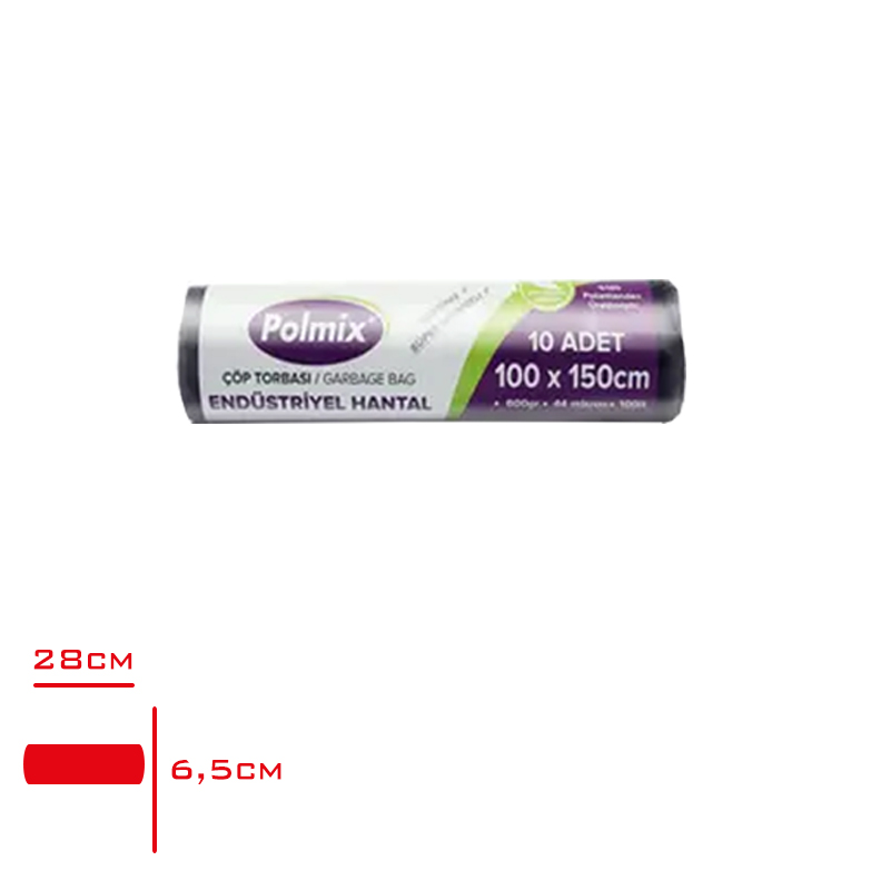 Polmıx Çöp Torbası Endustrıyel Hantal Eko 10'lu 100*150 Cm 600 Gr P305