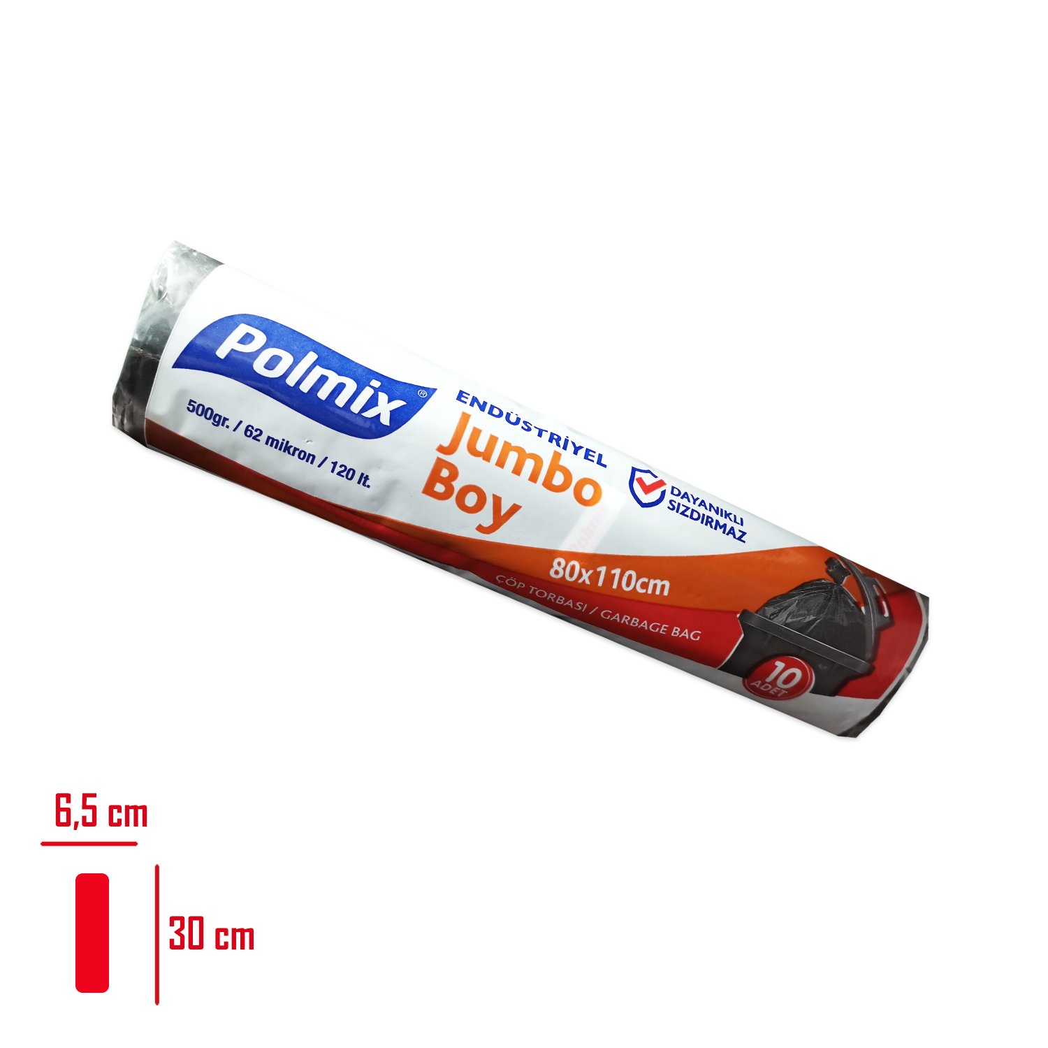 Polmıx Çöp Torbası Endustrıyel Jumbo Siyah 10'lu 80*110 Cm 500 Gr P406