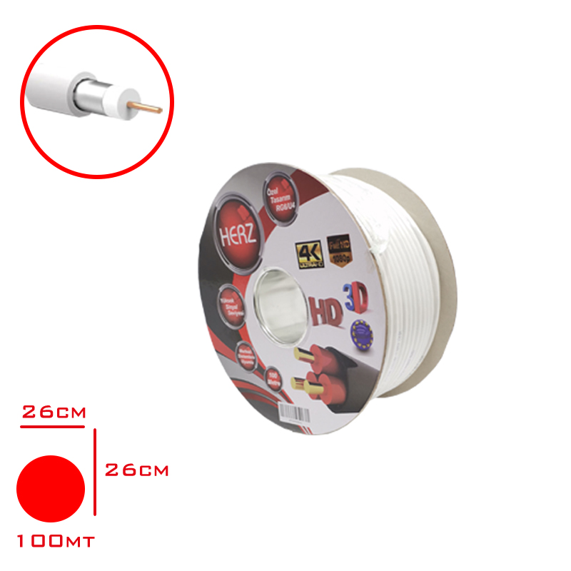 Uydu Kablosu Rg6 U4/U6 100 Mt