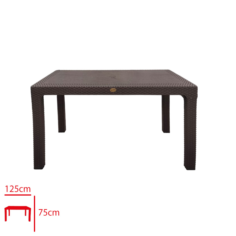 Favory Masa Rattan 75*125 Camsız Kahve Golf