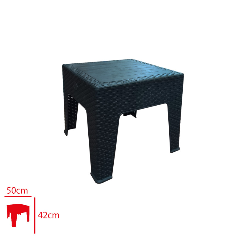 Favory Sehpa Rattan 50*50*42 Cm Siyah