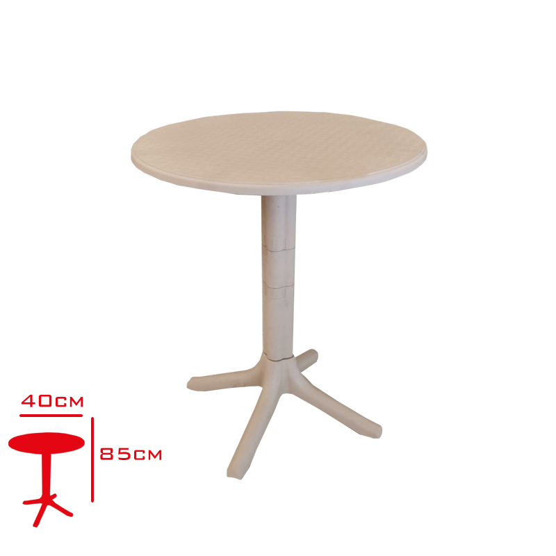 Masa Bıstro Yuvarlak 85*40 Beyaz/Kahve/Col Bejı