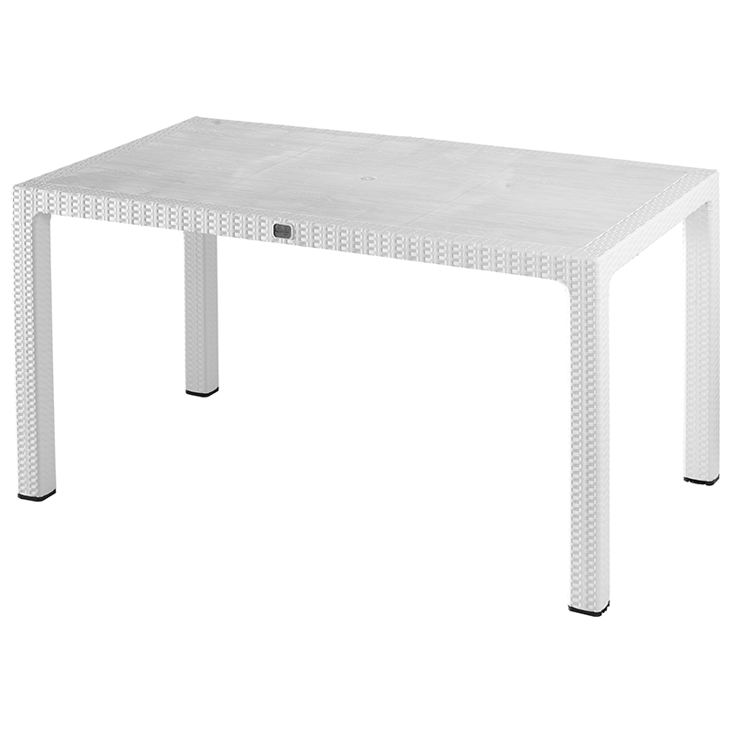 Comfort Masa Begonya Rattan 90*150 Camsız Beyaz Ct065