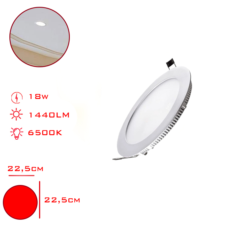 Leva Led Panel Yuvarlak Slım Sıva Altı 18w Beyaz Isık 22,5 Cm Lv-3094 / 6