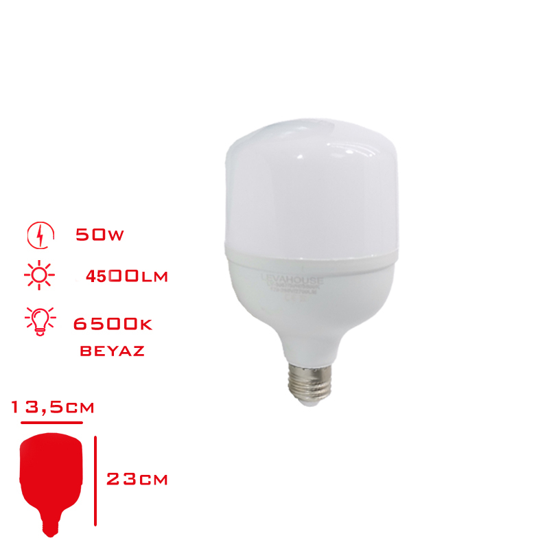 Leva Ampul Led Torch 50w Beyaz Isık E27 Lv-3071 / 6