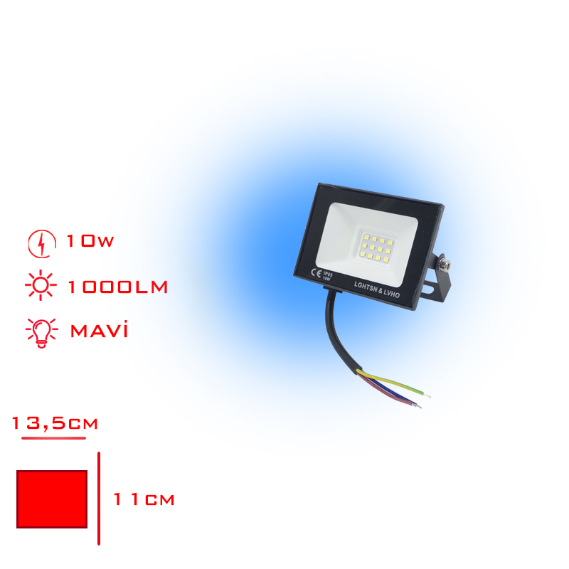 Leva Projektor Led Slım 10w Mavi Isık Lv-3144 / B
