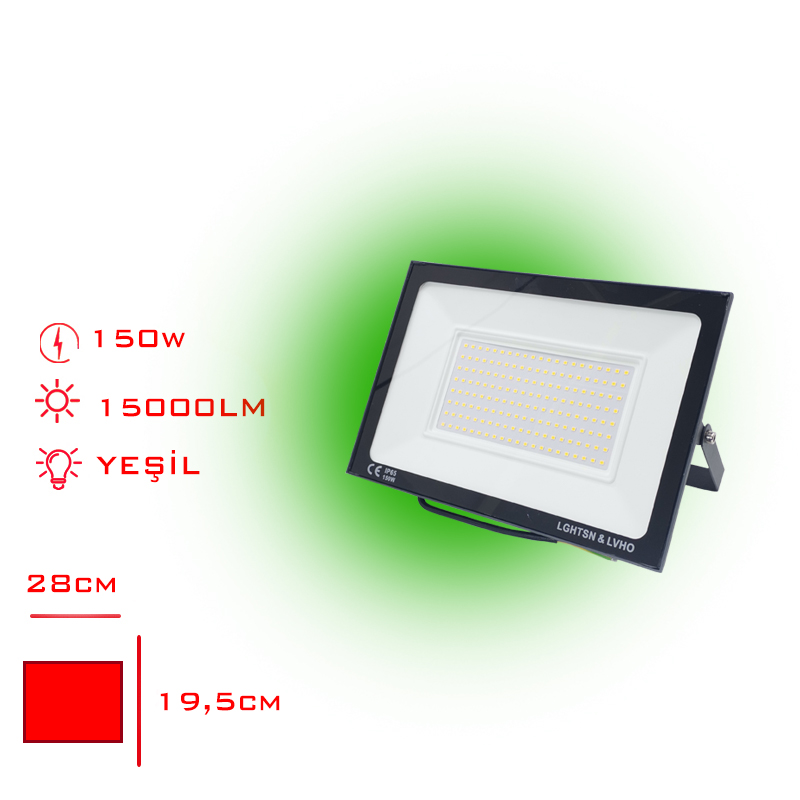 Leva Projektor Led Slım 150w Yeşil Isık Lv-3149 / G