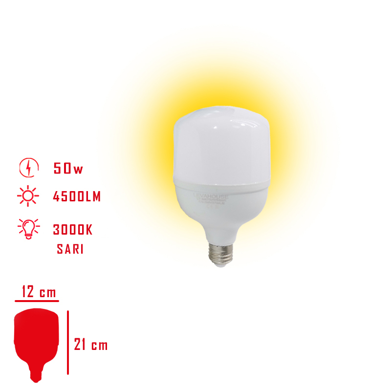 Leva Ampul Led Torch 50w Sarı Isık E27 Lv-3071 / 3
